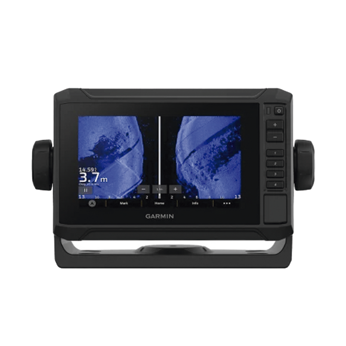 Plotter de Navegación Garmin / Pantalla Táctil WVGA 6.2 / Resolución 800x480 / GPS Multibanda y Multiconstelación / Compatible con AIS y DSC / Sonda Integrada CHIRP / ClearVü y SideVü / Conexión NMEA 2000