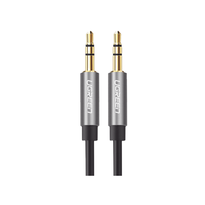 Cable Auxiliar 5 Metros / Conector 3.5mm a 3.5mm / Macho a Macho / Cubierta de TPE / Carcasa de Aluminio / Color Negro