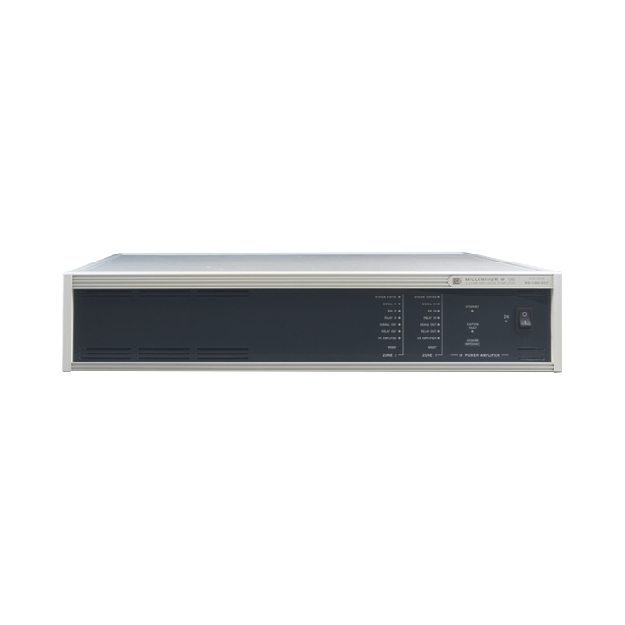 ETAPA DE POTENCIA DIGITAL 4x120W 100V MILLENNIUM IP CON CONECTIVIDAD IP LAN, SUPERVISON, CALIDAD DE SONIDO HQ PARA 4 ZONAS, EN FORMATO RACK 2U