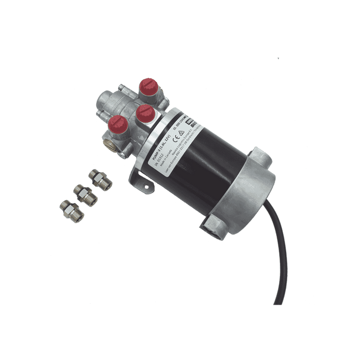 Bomba Hidráulica Reversible PUMP-3 / 12V DC / Flujo 1.6L (98 cu.in) por Minuto / Cilindro 160-550 cc (9.8 - 33.5 cu.in) / Conexiones ORB / Incluye 3 Adaptadores ORB-5 a 9/16 UNF / Compatible con SteadySteer