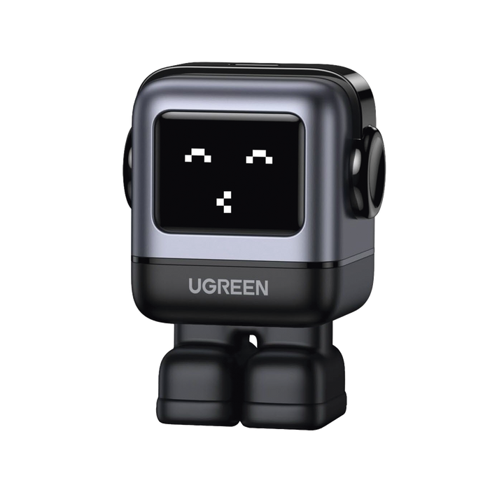 Cargador Mini GaNRobot 30W serie UNO | 1 USB-C de Carga Rápida | Tecnología GaN II | Multiprotocolo PD/QC/SCP/FCA | Carga Inteligente | Pantalla LED | Zapato Magnético Extraíble | Thermal Guard | Color Negro.