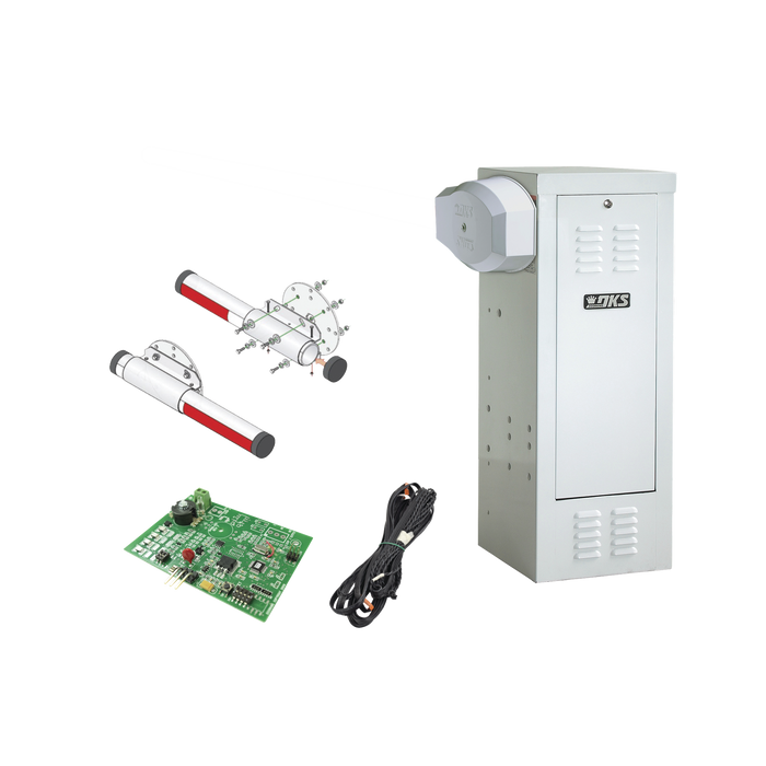 Kit de Barrera Vehicular 1601 de Uso CONTINUO Con Mástil de Aluminio 4 Metros / Incluye Sensor de Masa y Loop.