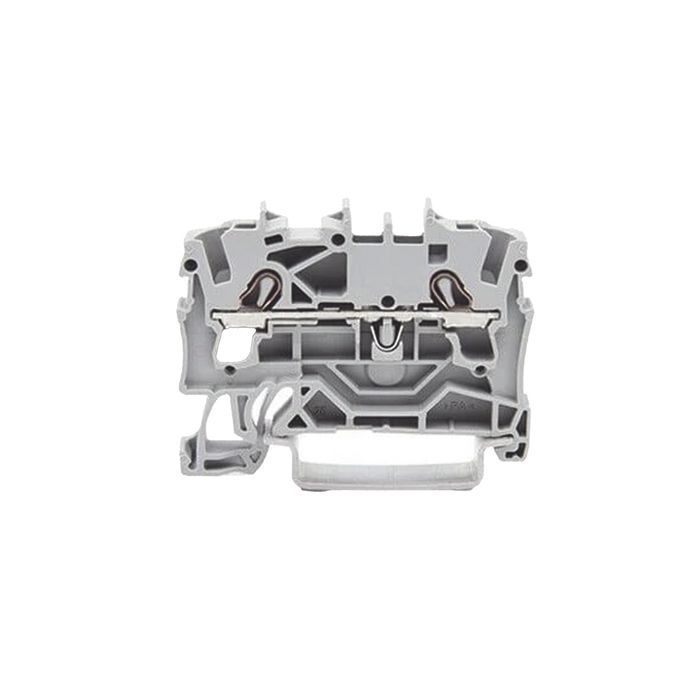 Borna de paso para 2 conductores; 2,5 mm²; Apropiado para aplicaciones Ex e II; Marcaje lateral y central; para carril DIN 35 x 15 y 35 x 7,5; Push-in CAGE CLAMP®; 2,50 mm²; gris