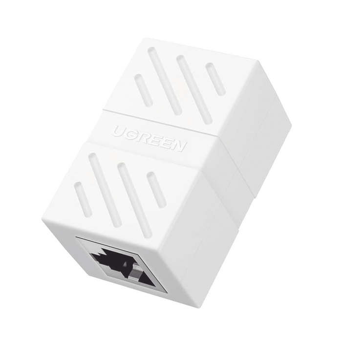 Acoplador (Extensor de Cable Ethernet RJ45 a RJ45) | 1000Mbps | Compatibilidad con Cat7 Cat6A Cat6 Cat5e | Compatible con POE | Ignífugo | ABS | Color Blanco.
