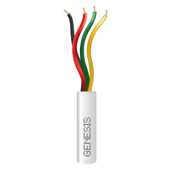 Bobina de 305 Metros / Alambre de Cobre / 4 x 22 AWG / Riser / Color Blanco / Para Aplicaciones de Alarmas de Intrusión / Sistemas de Automatización.