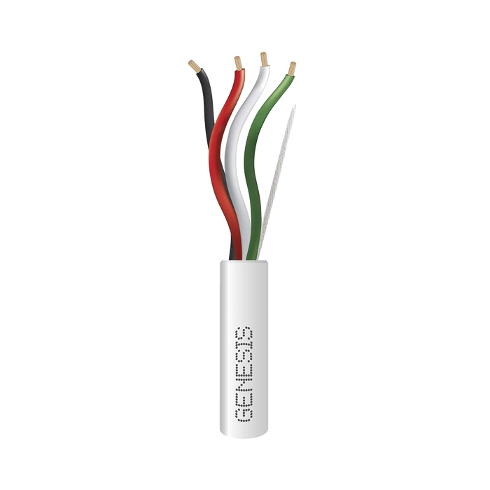 Bobina de 305 Metros / Cable de Cobre / 4 x 18 AWG / Riser / Color Blanco / Para Aplicaciones de Alarmas de Intrusión/Control de Acceso/ Automatización / Interfonos y Tv Porteros