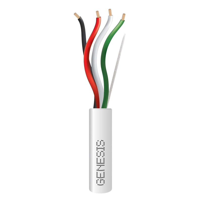 Bobina de 152 Metros / Cable de Cobre / 4 x 18 AWG / Riser / Color Blanco / Para Aplicaciones de Alarmas de Intrusión/Control de Acceso/ Automatización / Interfonos y Tv Porteros