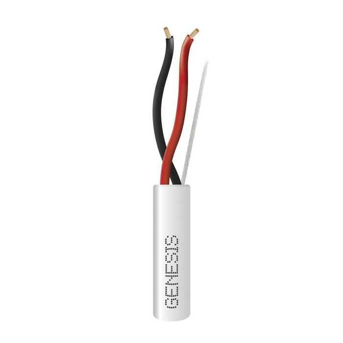 Bobina de 305 Metros de Cable / 2 x 16 AWG / Riser / Tipo CMR-CL3R / Color Blanco / Para Aplicaciones de Alarmas de Intrusión, Control de Acceso, Automatización, Interfonos y Tv Porteros