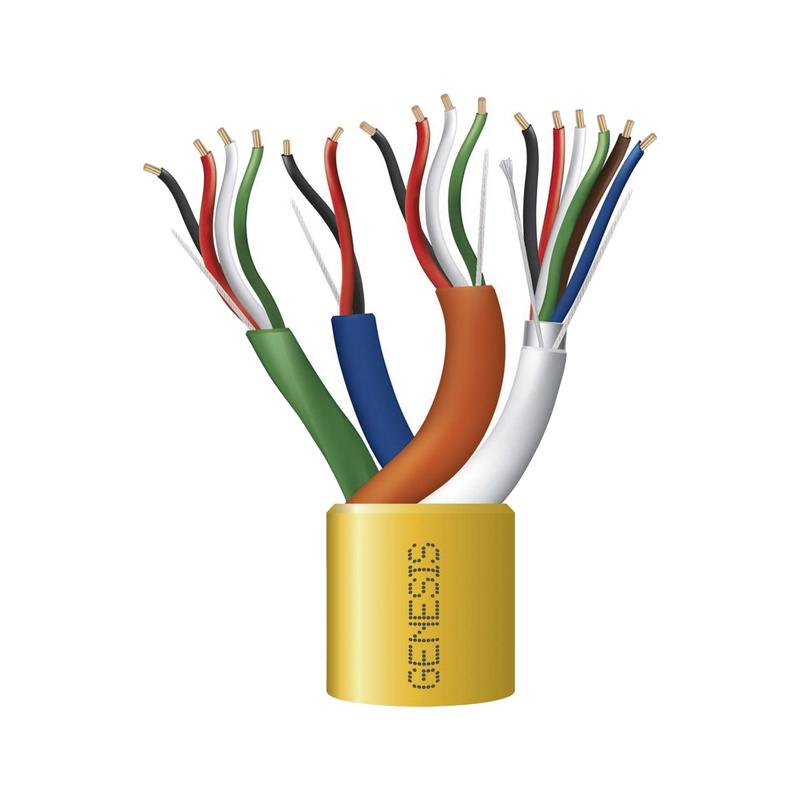 Carrete de Cable de 305 Metros / Color Amarillo / Compuesto por  6 x 22 AWG blindado, 4 x 18 AWG, 4 x 22 AWG, y 2 x 22 AWG / Para Aplicaciones en Control de Acceso