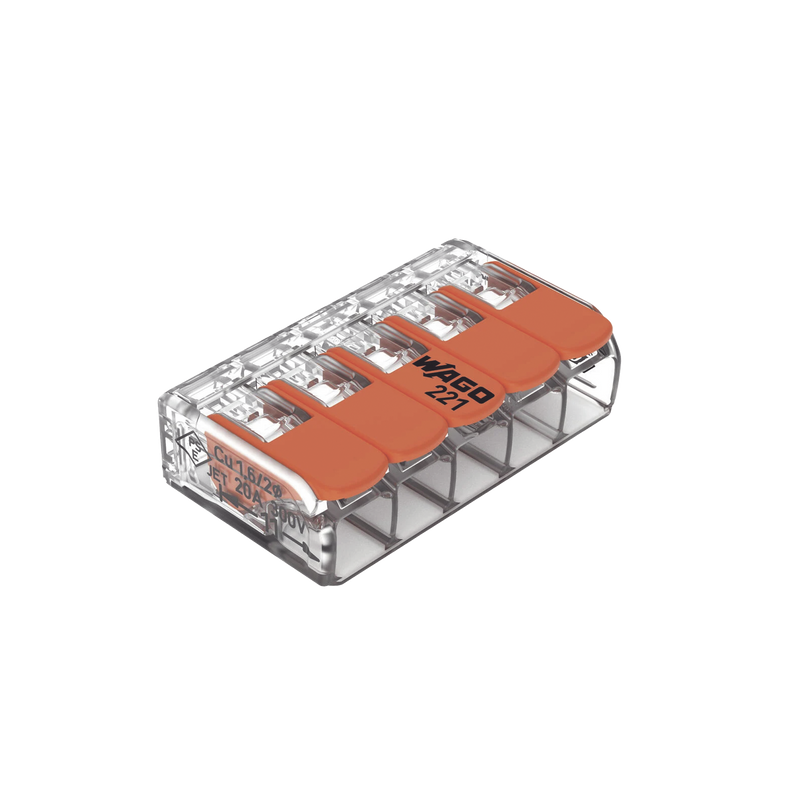 221-415 Conector Compacto para 1 Cable de Entrada 4 Cables de Salida / Cables Compatibles 28AWG-12AWG