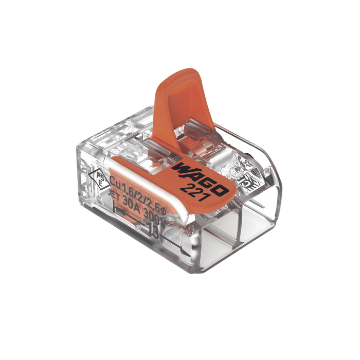 Conector de empalme compacto para todo tipo de conductores transparente 2 conectores CAL 20 a 10