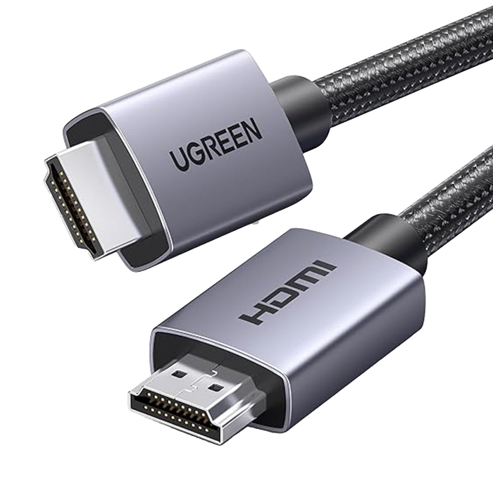 Cable HDMI 2.0 de Nylon Trenzado | 2 metros | 4K@60Hz | ARC | Dolby ATMOS | True HD | DTS HD | HDR | 3D Inversivo | 3 modos de Visualización | 3 Capas de Protección + 4 de Blindaje | Niquelado | Carcasa de Aluminio.