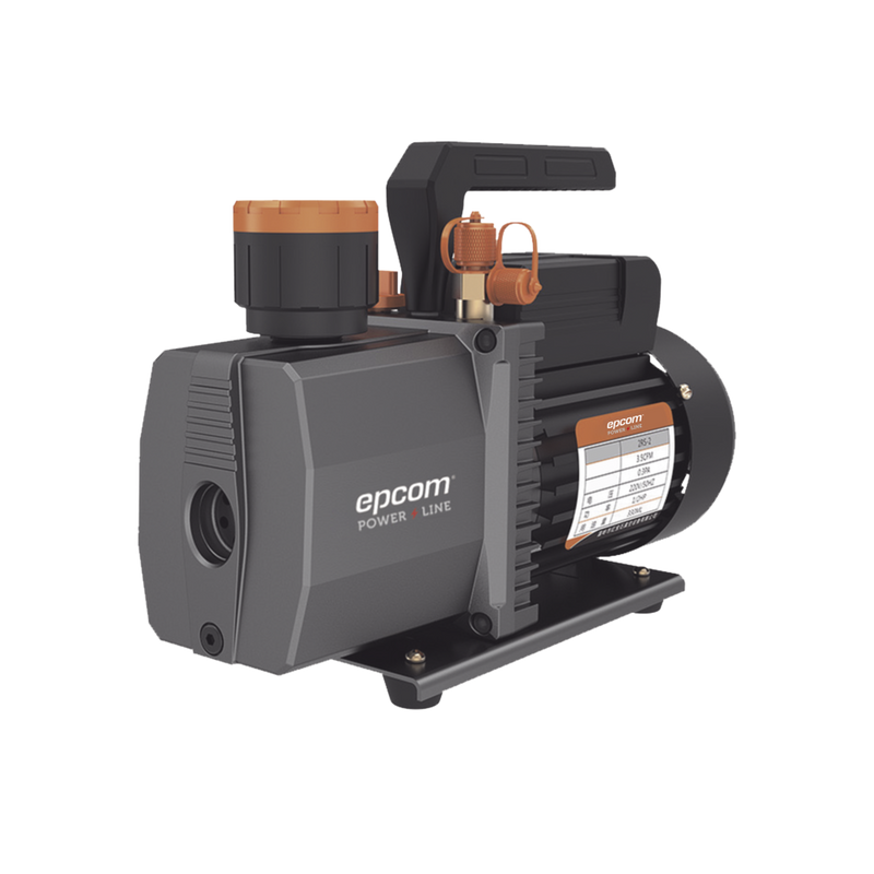 2RS-2-R32 Bomba de vacío/ para aire acondicionado / 2 estados /  Motor de 1/2 HP / Voltaje dual 110-220 Vca / Acople de ingreso de 1/4 x 3/8 con válvula de retención integrada