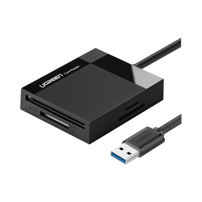 30333 Lector de Tarjetas USB-A 3.0  a CompactFlash (CF)/ MemoryStick (MS)/ TransFlash (TF)/ SecureDigital (SD) | 4 en 1 | 5Gbps | Hasta 2TB | Soporta Windows/Mac OS/Linux/Android | Lectura de tarjetas simultánea | Cable de 15cm.