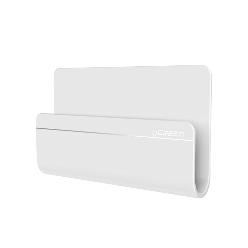 30394 Soporte de Pared Adhesivo para Teléfono / Diseño de Montaje en Pared / Protección De Silicona Antideslizante / Anti Arañazos / Adhesivo 3M / Soporta Dispositivos 165*81*26.5 mm. / Caja De ABS / Color Blanco