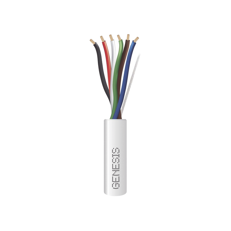 3116-1012 Carrete de 305 Metros / Cable de Cobre / 6 x 18 AWG  / Plenum / Para Interior / Color Blanco / Para Aplicaciones de Alarmas de Intrusión/Control de Acceso/ Automatización / Interfonos y Tv Porteros