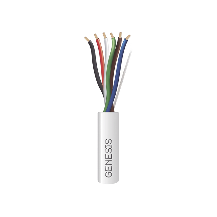 Carrete de 305 Metros / Cable de Cobre / 6 x 18 AWG / Plenum / Para Interior / Color Blanco / Para Aplicaciones de Alarmas de Intrusión/Control de Acceso/ Automatización / Interfonos y Tv Porteros