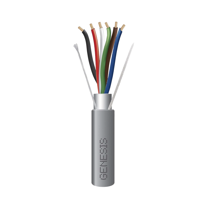 Bobina de 305 Metros de Cable 6 x 22 AWG / Blindado / Plenum de Color Gris / Aplicaciones de Audio, Seguridad y Control