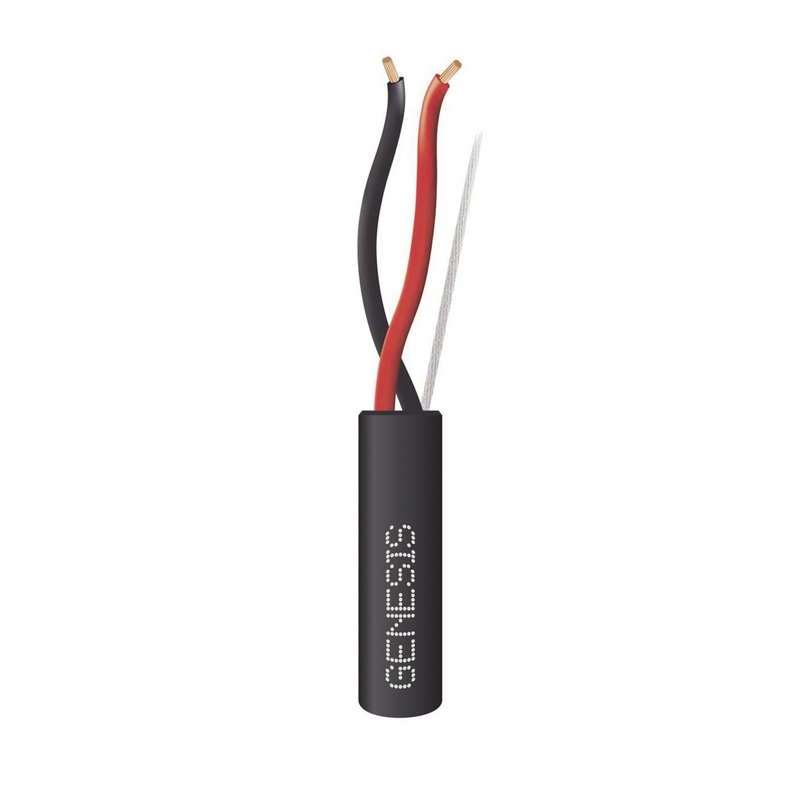 4153-1008 Carrete de Cable 305 Metros / 2 x 14 AWG tipo FPL / Cable Direct Burial / Color Negro / Para uso en Intemperie / Uso en Aplicaciones en Sistemas de Detección de Incendio y Sistemas de Evacuación