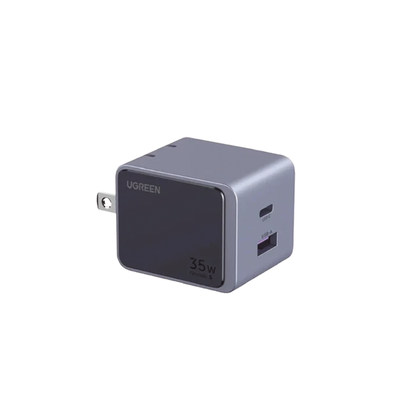 45222 Cargador de 35W serie Nexode S | 2 Puertos de Carga Rápida | 1 USB-C | 1 USB-A | Tecnología GaN II | PD3.0 | QC4.0 | FCP/SCP/AFC/PPS/PPS2.0 | Tecnología de Protección Térmica | Optimiza la Carga | Carcasa Ignifuga.