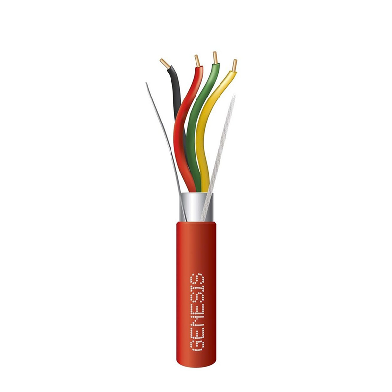 4607-1004 Carrete de 305 Metros de Alambre / 4 x 16 AWG / BLINDADO / Plenum / Tipo FPLP / Color Rojo / Para Aplicaciones en Sistemas de Detección de Incendio y Sistemas de Evacuación
