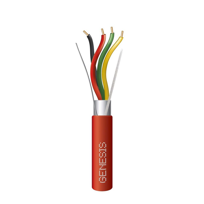 Bobina de 305 Metros de Alambre / 4 x 16 AWG / BLINDADO / Plenum / Tipo FPLP / Color Rojo / Para Aplicaciones en Sistemas de Detección de Incendio y Sistemas de Evacuación