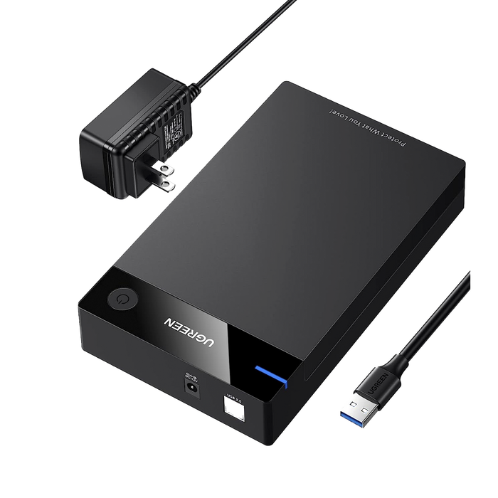 Carcasa de Disco Duro para 3.5 y 2.5 (Enclosure) | Con Cable USB 3.0 | Para HDD 3.5 / SSD 2.5 | SATA I/II/III | UASP | Hasta 16 TB | Compatible con Windows, Linux, Mac OS | No Requiere Controlador | Cable 1m | Incluye Adaptador d