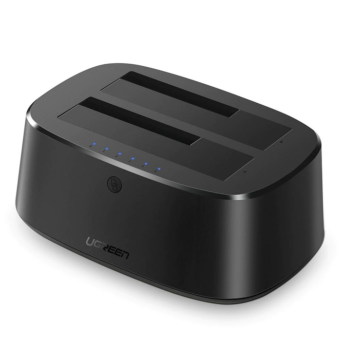 Base USB 3.0 para Disco Duro de Doble Bahía | Soporta Discos SATA de 2.5 & 3.5´ | Soporta discos de 12TB | Compatible con UASP, SATA 3.0 | Con adaptador de corriente 12V3A | Cable USB 1M | Alta Velocidad | Modo Clonación.