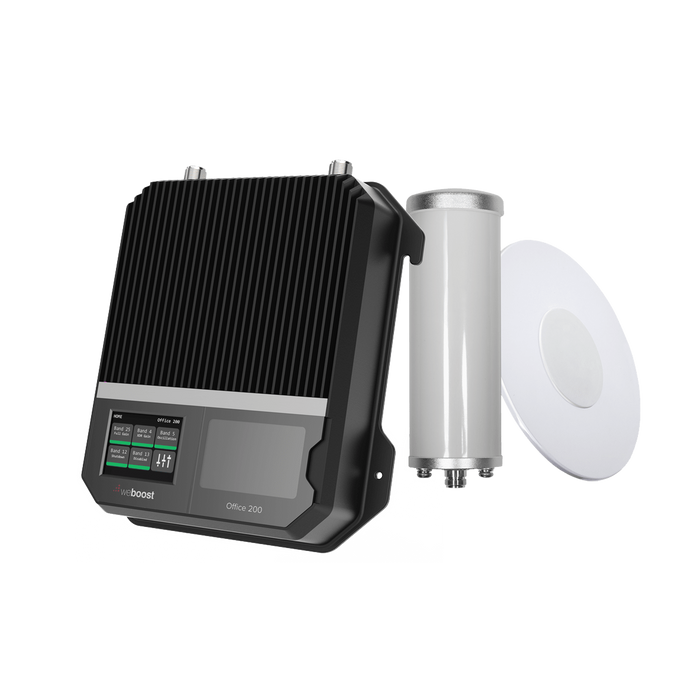 KIT Amplificador de señal celular 4G LTE, 3G y VOZ. Especial para cubrir áreas de hasta 1600 m² por ser de grado comercial e industrial. Soporta múltiples operadores, tecnologías y usuarios.
