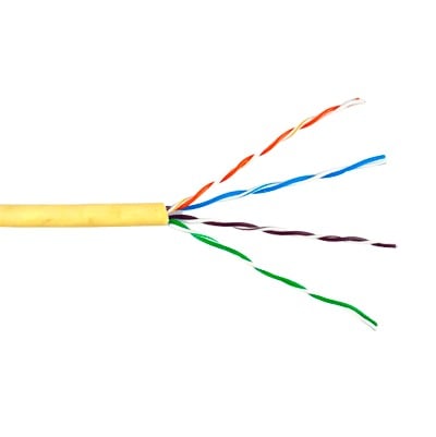 6360-1102/1000 Bobina de Cable de 305 Metros UTP Cat6 Riser / Color Amarillo / UL, CMR, Probado a 350 Mhz / Para Aplicaciones de CCTV, Redes de Datos, IP megapixel, Control RS485