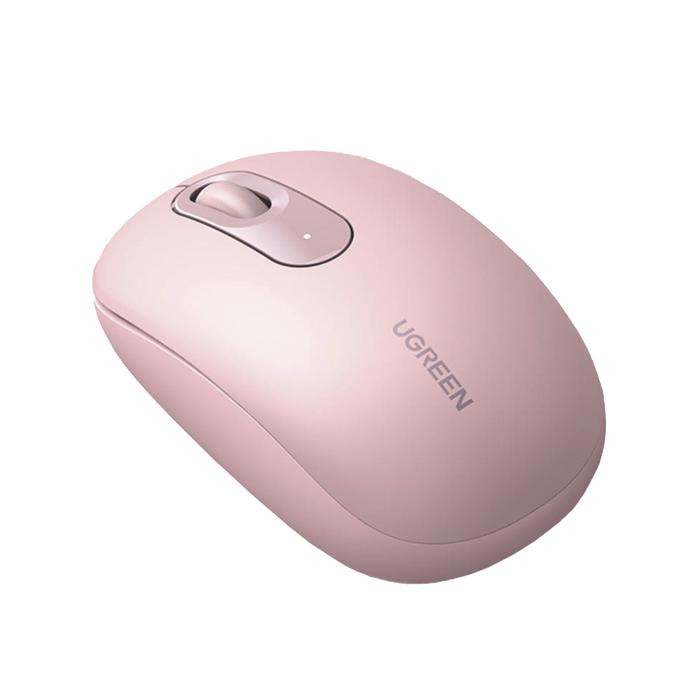Mouse Inalámbrico 2.4G 800/1200/1600/2400 DPI | Función de 3 botones | Alcance 10m | Silencioso | Ergonómico | Anti-caída y Anti-interferencias | Batería Alcalina AA incluida | Color Dusty Pink.