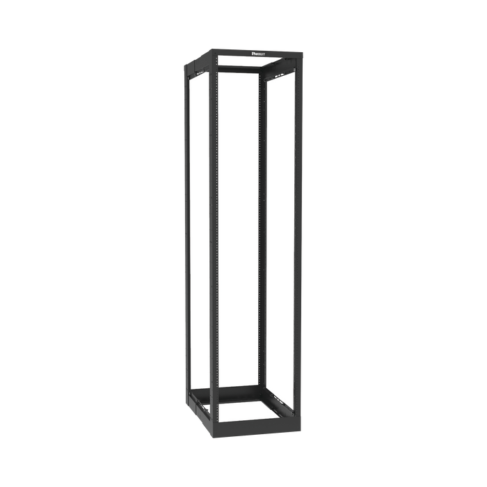 Rack de Cuatro Postes Estándar de 19, Rieles Roscados #12-24, Profundidad Ajustable de 23 a 42 in, 45 Unidades de Rack, Color Negro