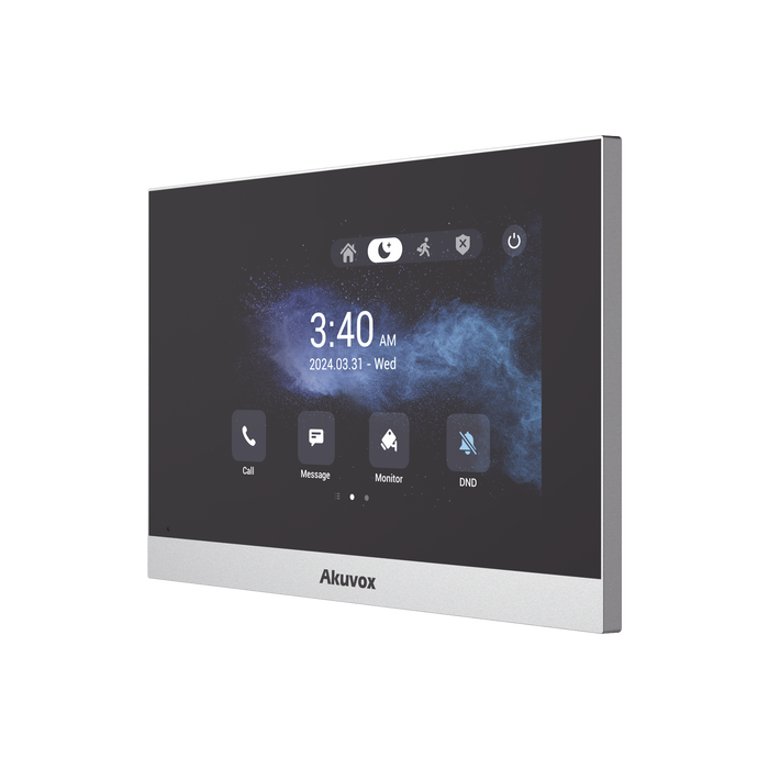 Monitor ANDROID / Soporta APP Android / Pantalla Touch Screen LCD 7 / WiFi / Punto WIFI / Bluetooth / PoE / SIP / 8 Entradas de Alarma / 1 Salida de Relé / Comunicación con App de Familiares / Administración 100 % en la Nube