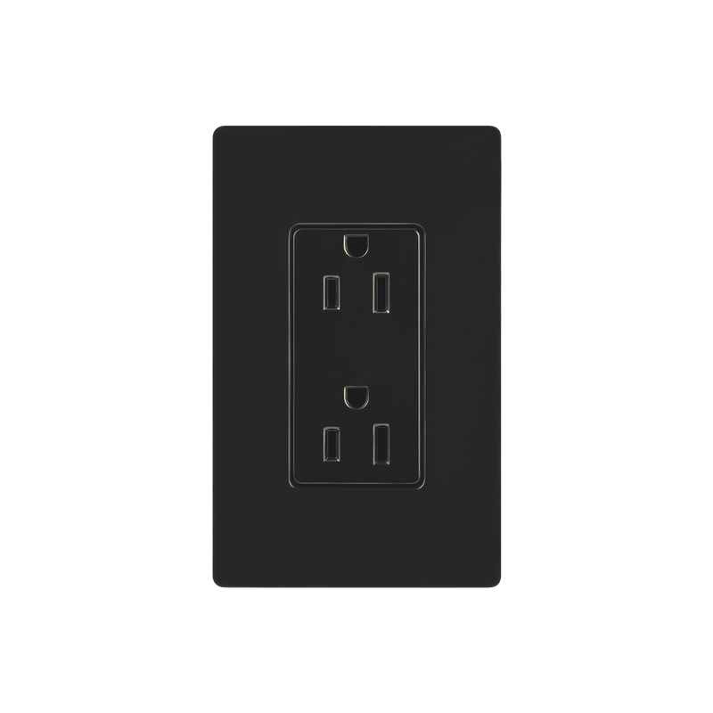 Tomacorriente, receptaculo convencional 120V, 15A, color negro.