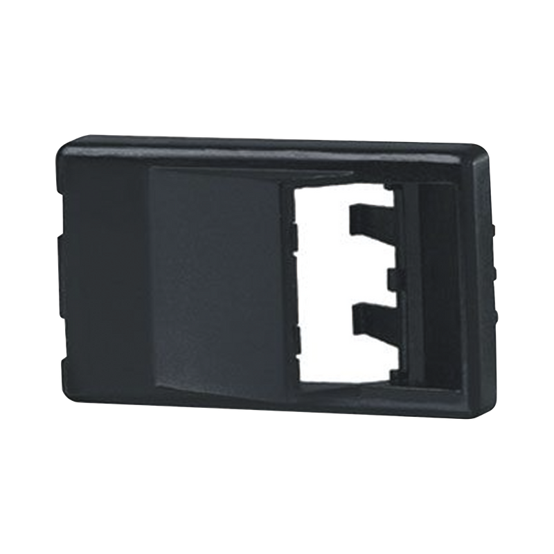 CFFPA2BL Placa de Mobiliario Modular Estándar, Salidas Para 2 Puertos Mini-Com Angulados, Color Negro