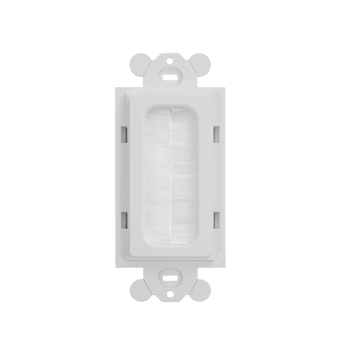 Placa de Pared Pasacables Tipo Cepillo, Estándar GFCI, Material ABS, Color Blanco