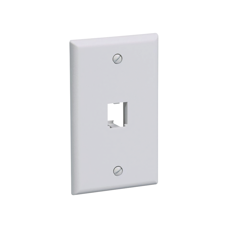 CFP1WH Placa de Pared Vertical Clásica, Salida Para 1 Puerto Mini-Com, Color Blanco