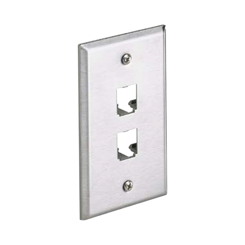 CFP2SY Placa de Pared Vertical, de Acero Inoxidable, Salida Para 2 Puertos Mini-Com