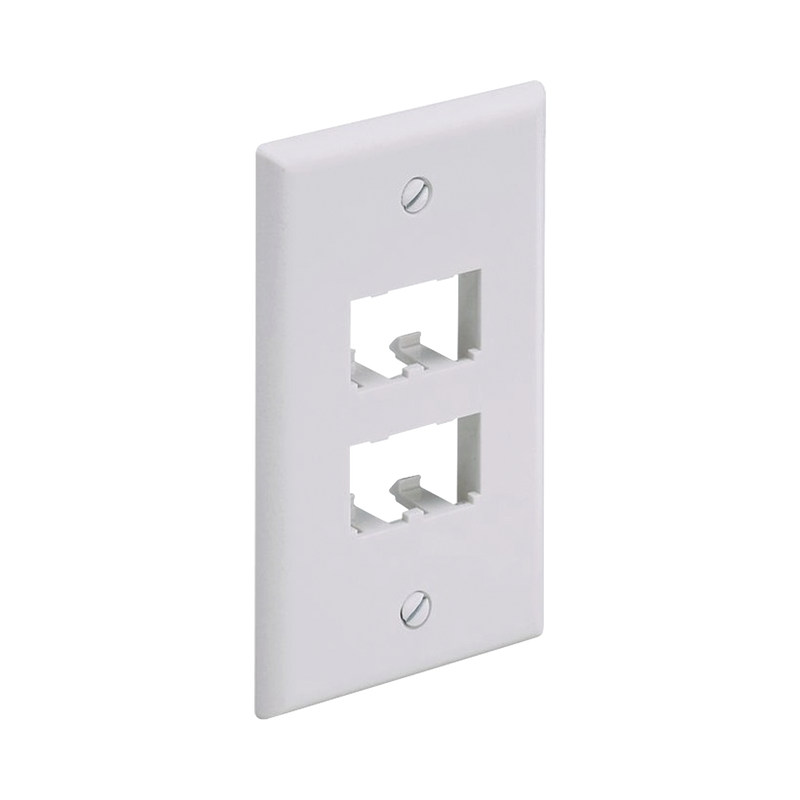 CFP4WH Placa de Pared Vertical Clásica, Salida Para 4 Puertos Mini-Com, Color Blanco