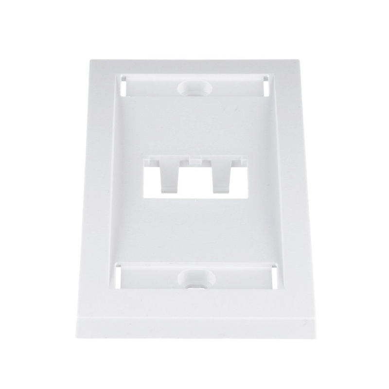 CFPE2WHY Placa de Pared Vertical Ejecutiva, Salida Para 2 Puertos Mini-Com, Con Espacios Para Etiquetas, Color Blanco