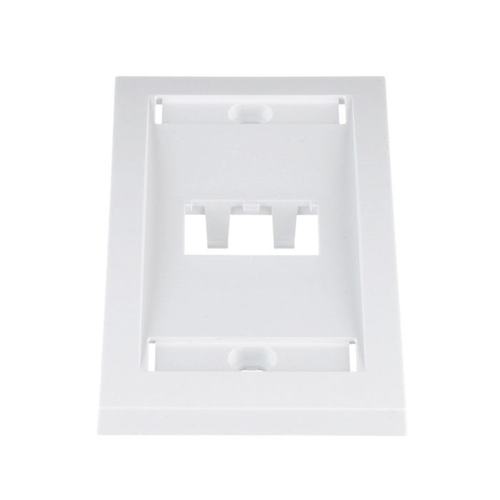 Placa de Pared Vertical Ejecutiva, Salida Para 2 Puertos Mini-Com, Con Espacios Para Etiquetas, Color Blanco