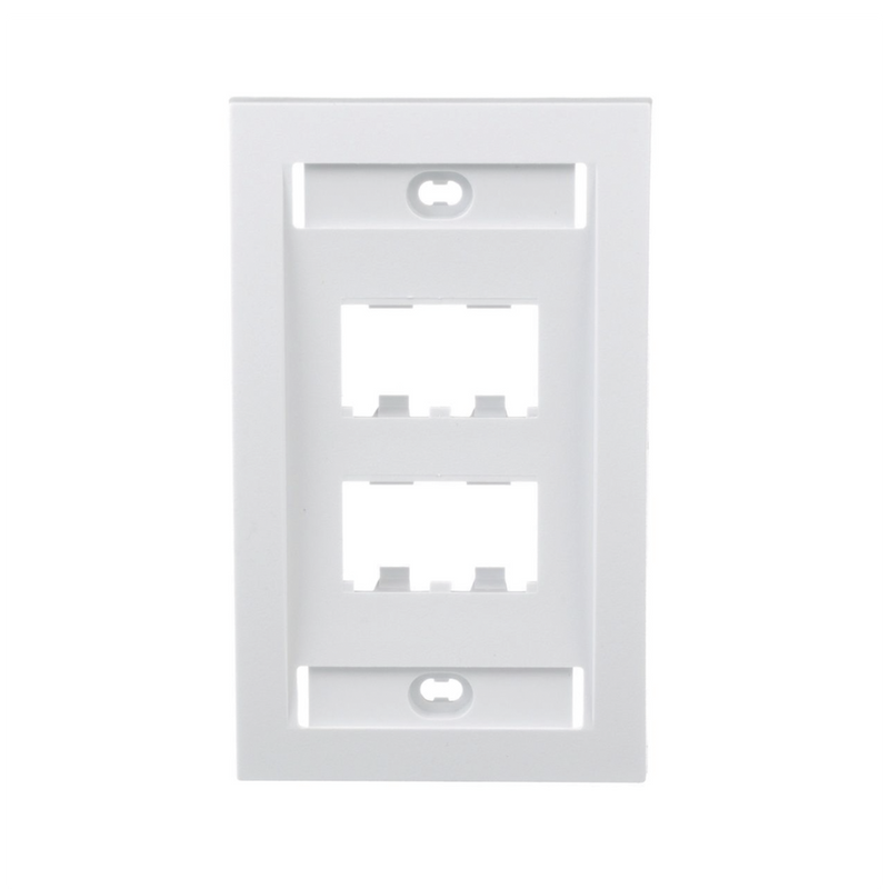 CFPE4WHY Placa de Pared Vertical Ejecutiva, Salida Para 4 Puertos Mini-Com, Con Espacios Para Etiquetas, Color Blanco