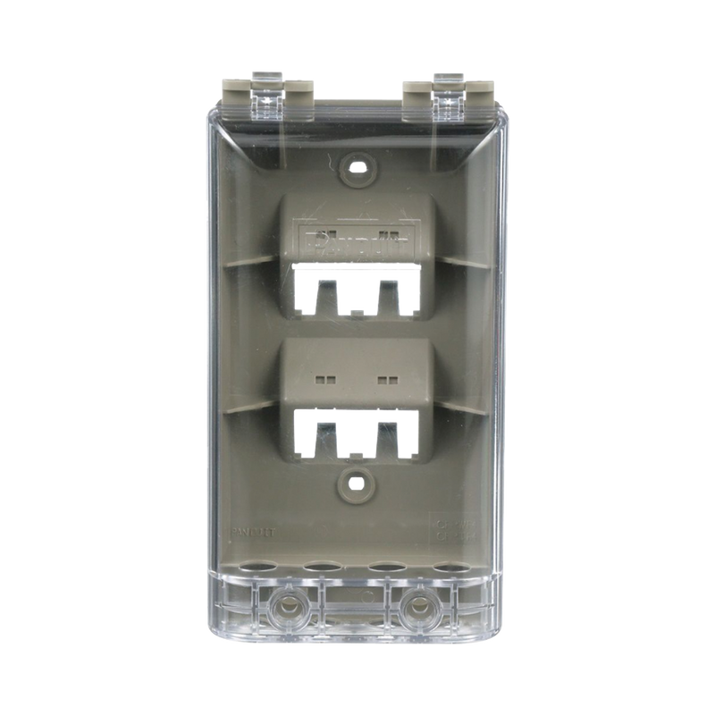 CFPWR4CIG Placa de Pared Vertical, Resistente al Agua con Protección IP56, Acepta 4 Módulos Mini-Com, Color Gris