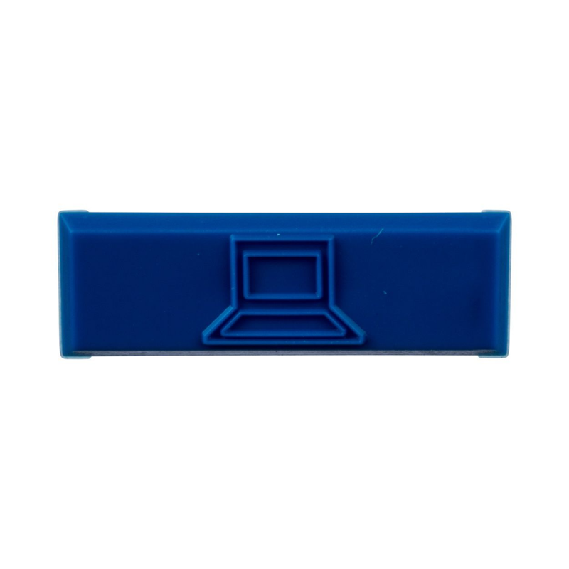 CIDBU-C Paquete de 100 Iconos de Datos de Instalación a Presión, Para Jacks Mini-Com de Panduit, De Plástico, Color Azul