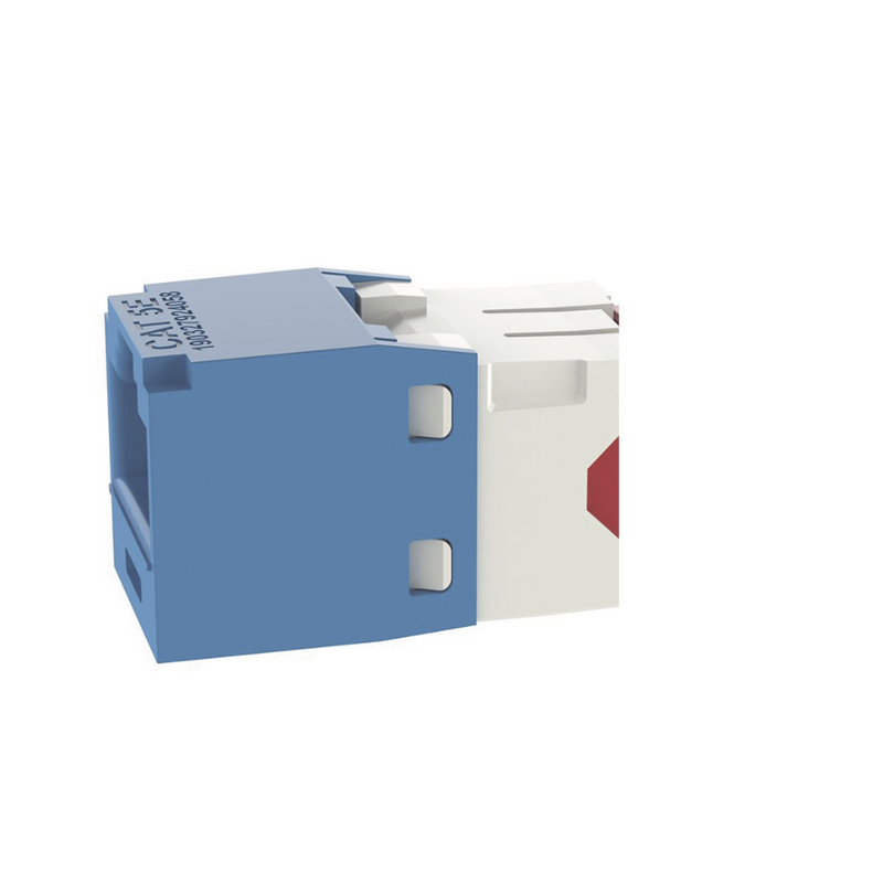 CJ5E88TGBU Conector Jack RJ45 Estilo TG, Mini-Com, Categoría 5e, de 8 posiciones y 8 cables, Color Azul