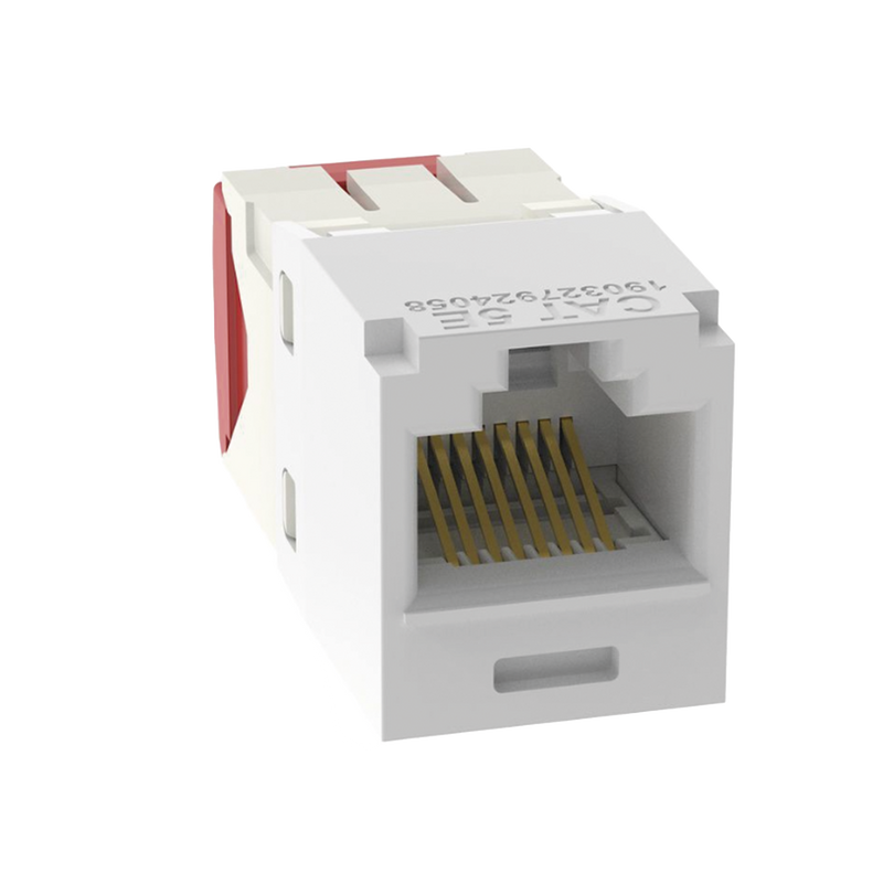 CJ5E88TGWH Conector Jack RJ45 Estilo TG, Mini-Com, Categoría 5e, de 8 posiciones y 8 cables, Color Blanco