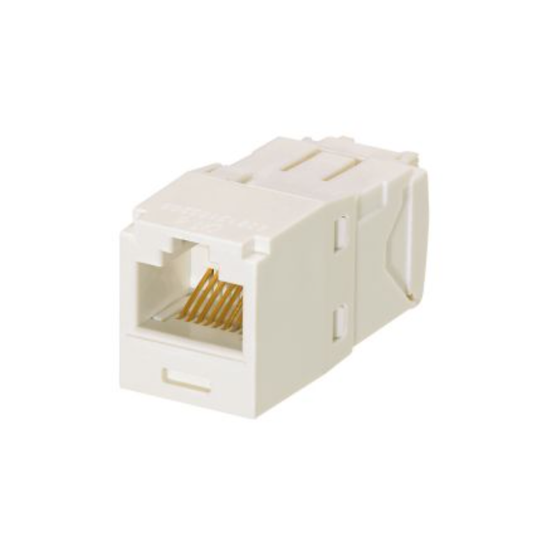 CJ688TGAW Conector Jack RJ45 Estilo TG, Mini-Com, Categoría 6, de 8 posiciones y 8 cables, Color Blanco Ártico