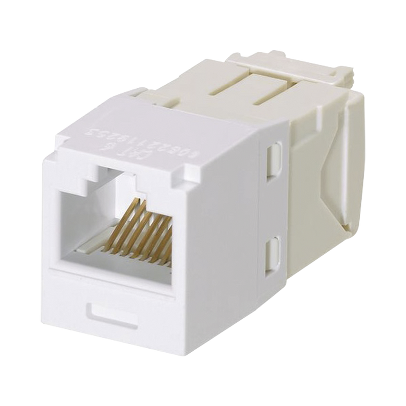 CJ688TGWH Conector Jack RJ45 Estilo TG, Mini-Com, Categoría 6, de 8 posiciones y 8 cables, Color Blanco