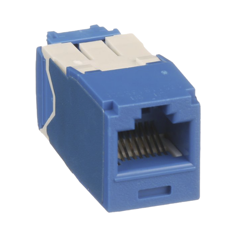 CJ6X88TGBU Conector Jack RJ45 Estilo TG, Mini-Com, Categoría 6A, de 8 posiciones y 8 cables, Color Azul