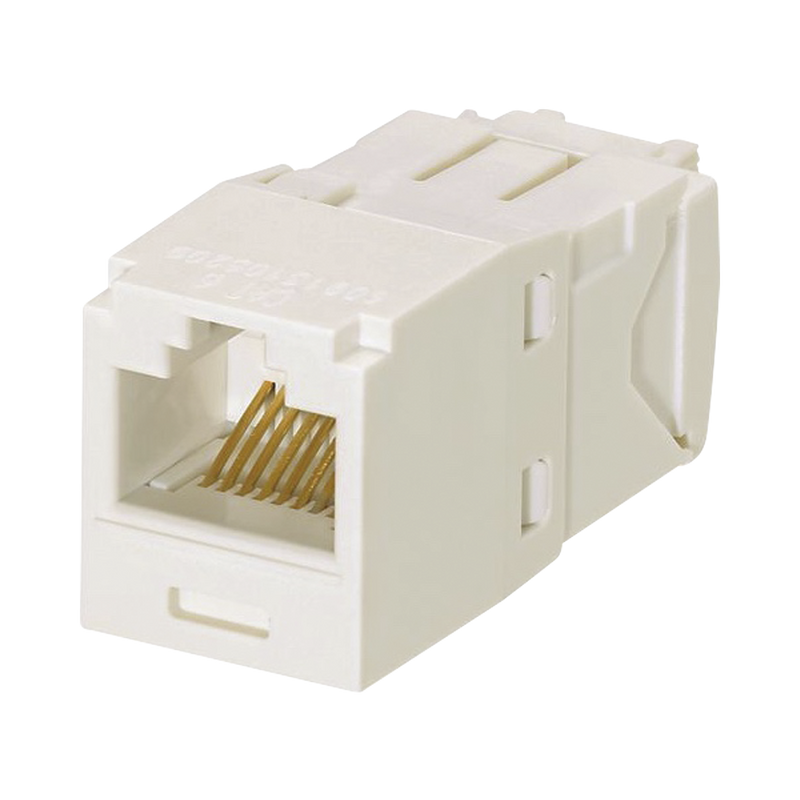 CJ6X88TGIW Conector Jack RJ45 Estilo TG, Mini-Com, Categoría 6A, de 8 posiciones y 8 cables, Color Blanco Mate